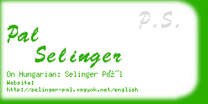 pal selinger business card